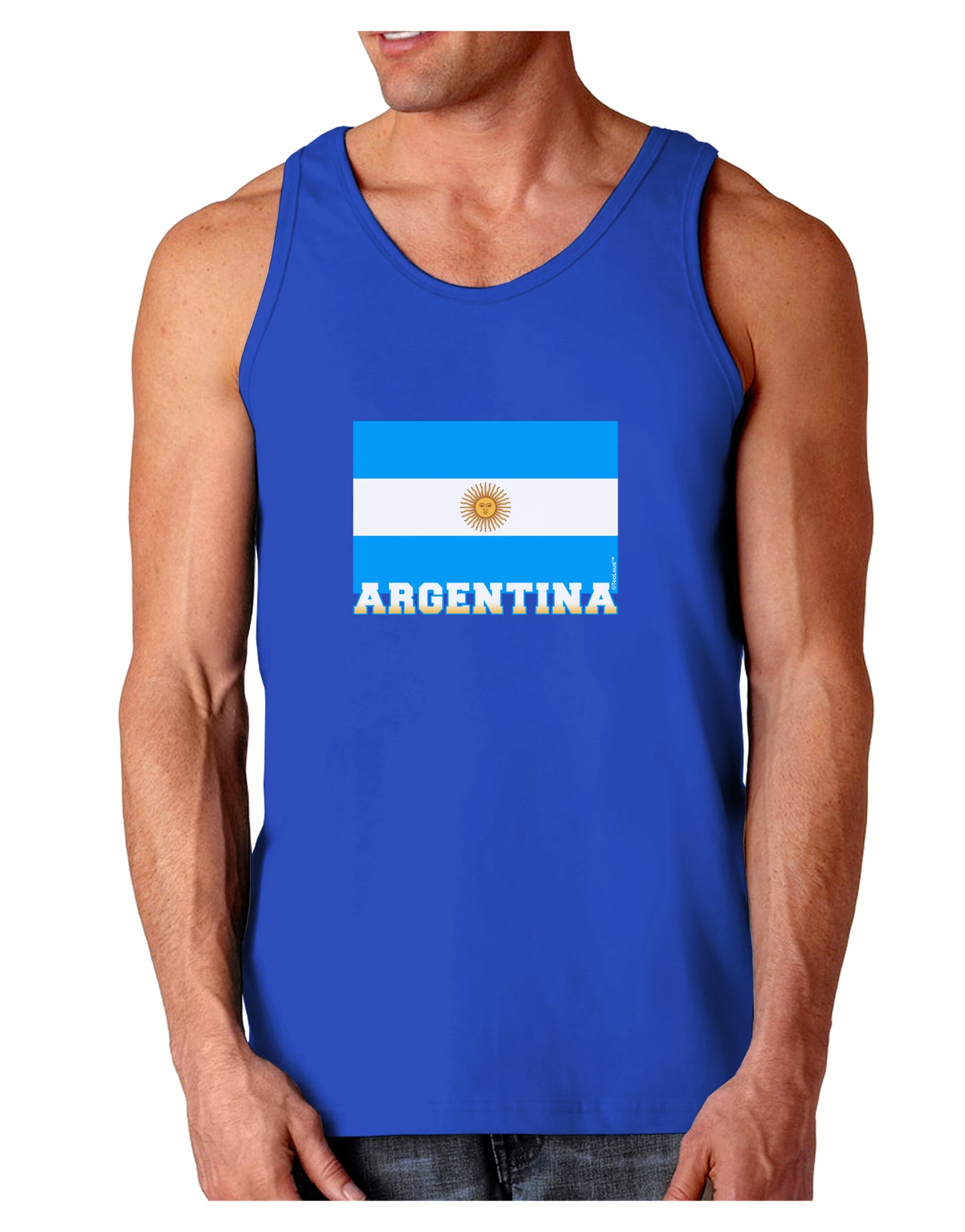 Argentina Flag Dark Loose Tank Top-Mens Loose Tank Top-TooLoud-Royal Blue-Small-Davson Sales