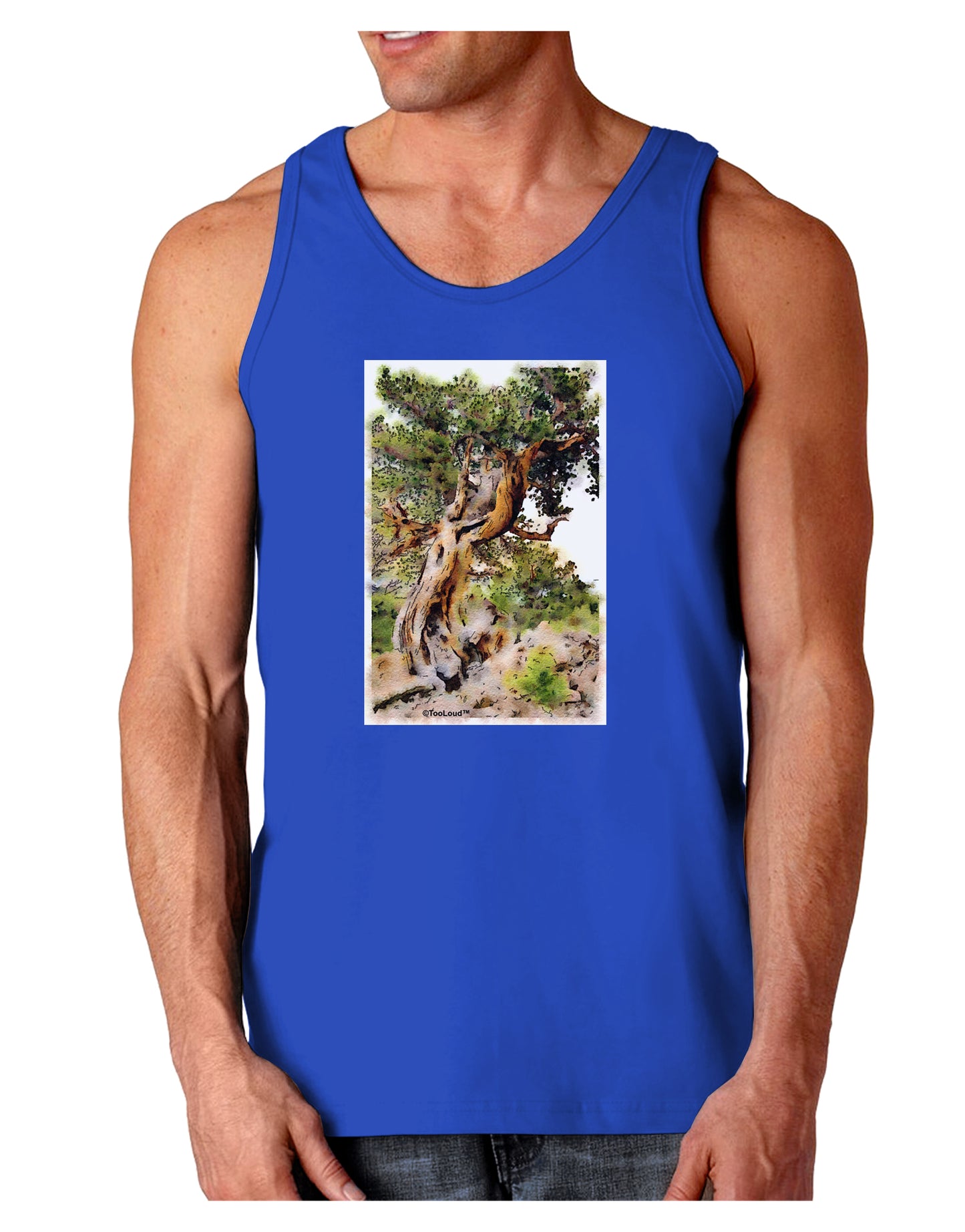 Bristlecone Pines Dark Loose Tank Top-Mens Loose Tank Top-TooLoud-Royal Blue-Small-Davson Sales