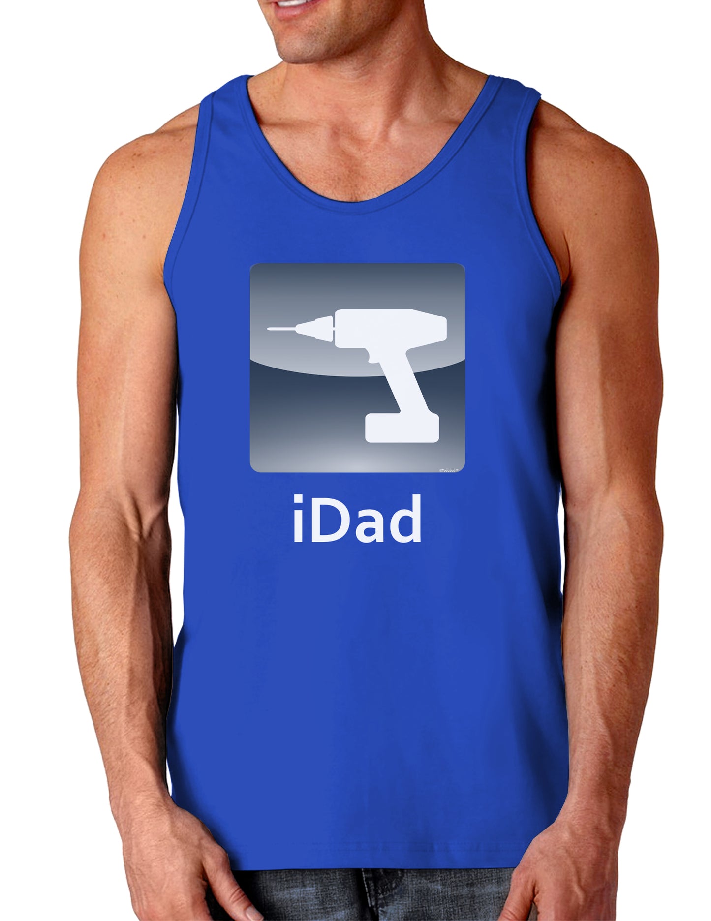 iDad Drill Dark Loose Tank Top-Mens Loose Tank Top-TooLoud-Royal Blue-Small-Davson Sales