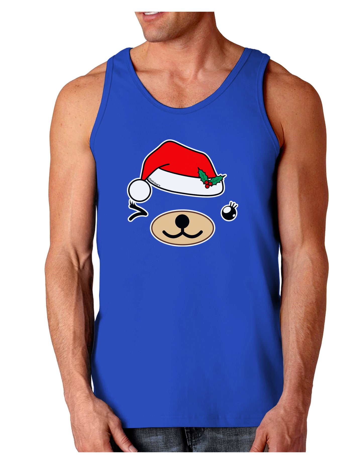 Kyu-T Face Beartholomea Santa Girl Bear Dark Loose Tank Top-Mens Loose Tank Top-TooLoud-Royal Blue-Small-Davson Sales