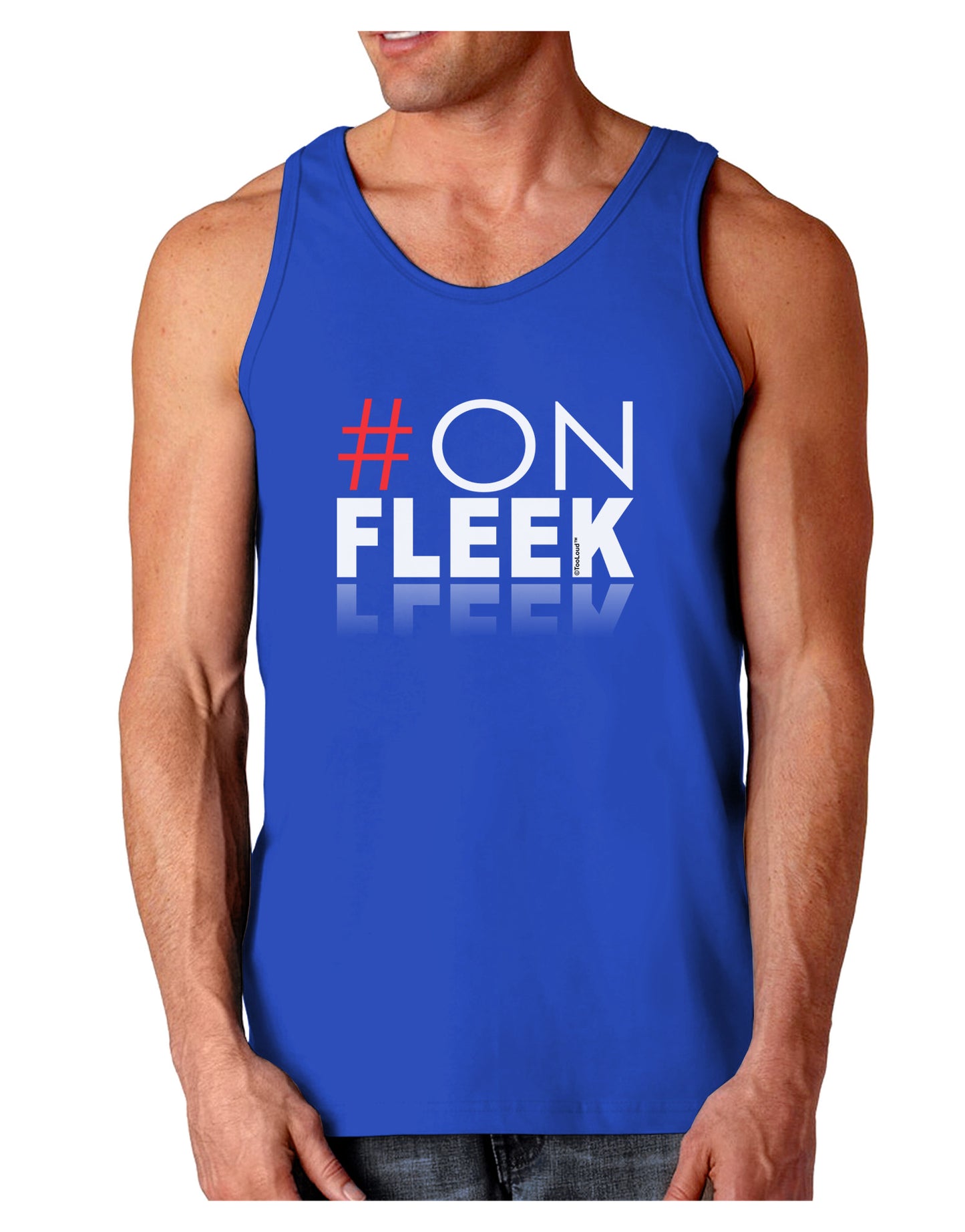 Hashtag On Fleek Dark Loose Tank Top-Mens Loose Tank Top-TooLoud-Royal Blue-Small-Davson Sales