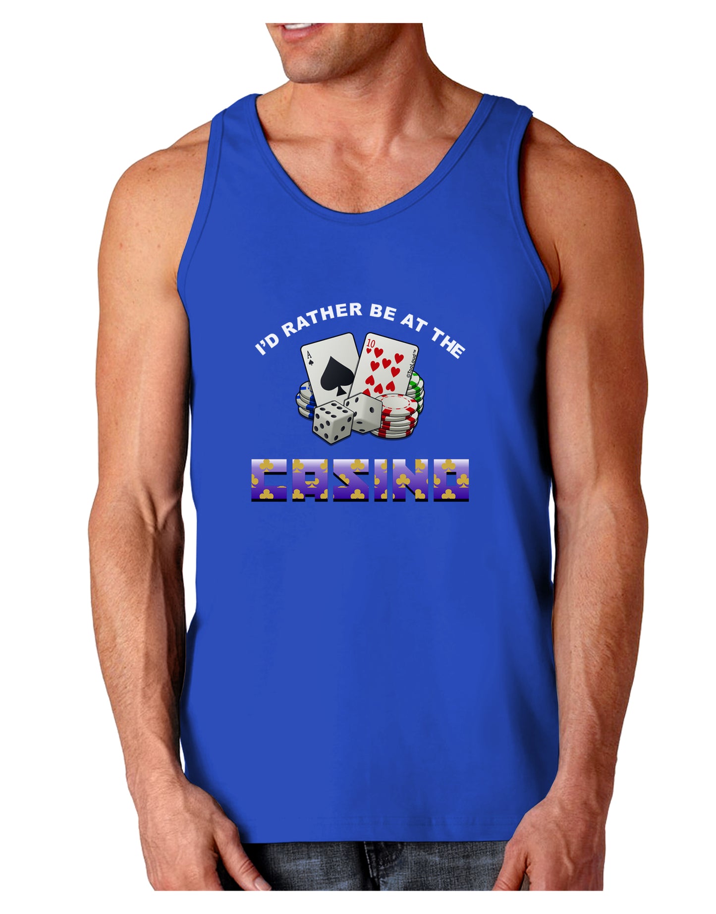 I'd Rather Be At The Casino Funny Dark Loose Tank Top by TooLoud-Mens Loose Tank Top-TooLoud-Royal Blue-Small-Davson Sales