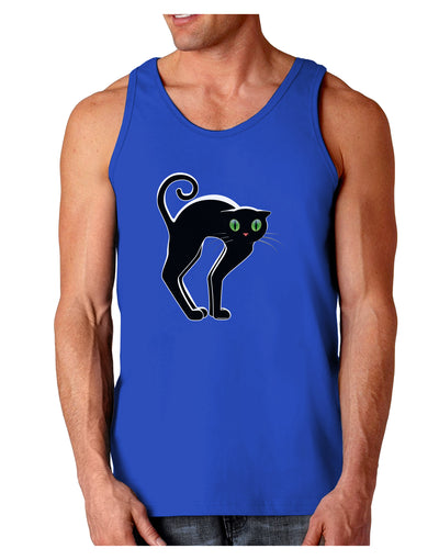 Cute Arched Black Cat Halloween Dark Loose Tank Top-Mens Loose Tank Top-TooLoud-Royal Blue-Small-Davson Sales