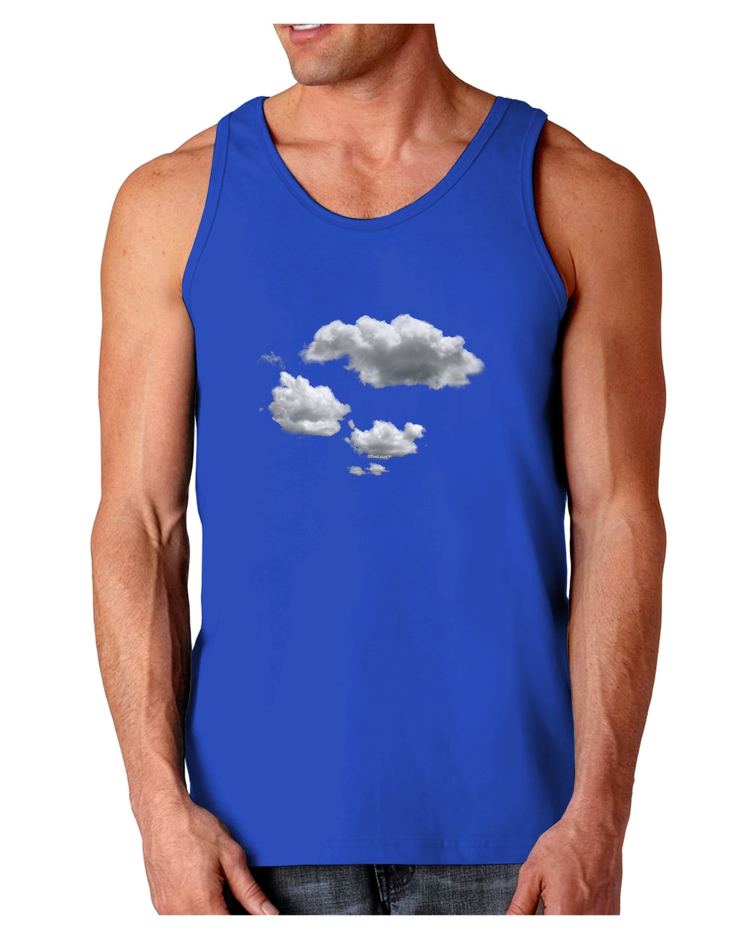 Inverted Puffy Clouds Dark Loose Tank Top-Mens Loose Tank Top-TooLoud-Royal Blue-Small-Davson Sales