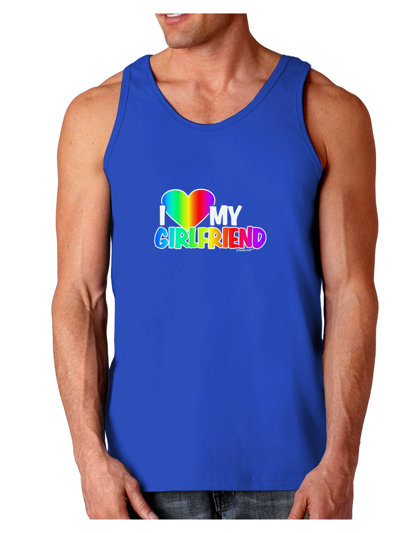 I Heart My Girlfriend - Rainbow Dark Loose Tank Top-Mens Loose Tank Top-TooLoud-Royal Blue-Small-Davson Sales