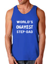 World's Okayest Step-Dad Dark Loose Tank Top-Mens Loose Tank Top-TooLoud-Royal Blue-Small-Davson Sales