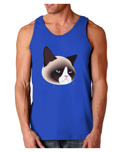 Cute Disgruntled Siamese Cat Dark Loose Tank Top by-Mens Loose Tank Top-TooLoud-Royal Blue-Small-Davson Sales