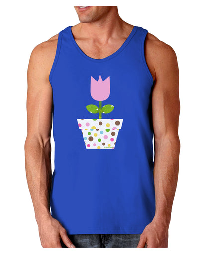 Easter Tulip Design - Pink Dark Loose Tank Top by TooLoud-Mens Loose Tank Top-TooLoud-Royal Blue-Small-Davson Sales