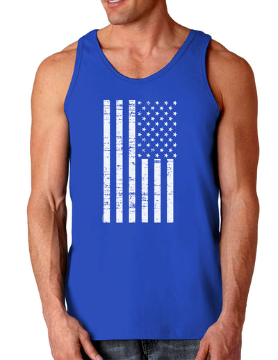 Vintage Black and White USA Flag Dark Loose Tank Top-Mens Loose Tank Top-TooLoud-Royal Blue-Small-Davson Sales