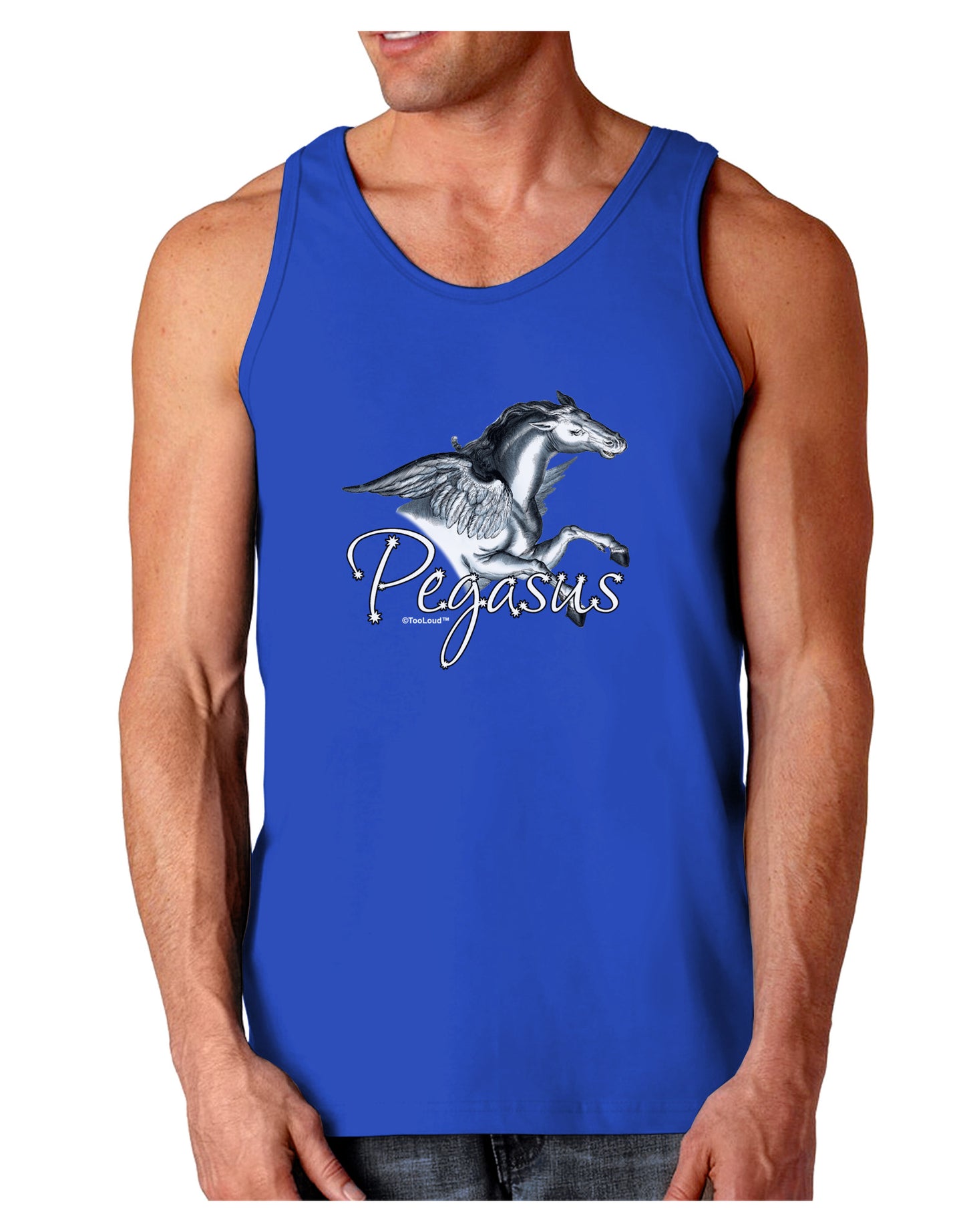 Pegasus Color Illustration Dark Loose Tank Top-Mens Loose Tank Top-TooLoud-Royal Blue-Small-Davson Sales