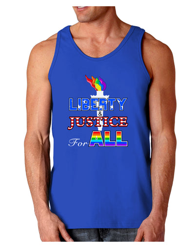 Gay Equality Liberty Justice for All Dark Loose Tank Top-Mens Loose Tank Top-TooLoud-Royal Blue-Small-Davson Sales