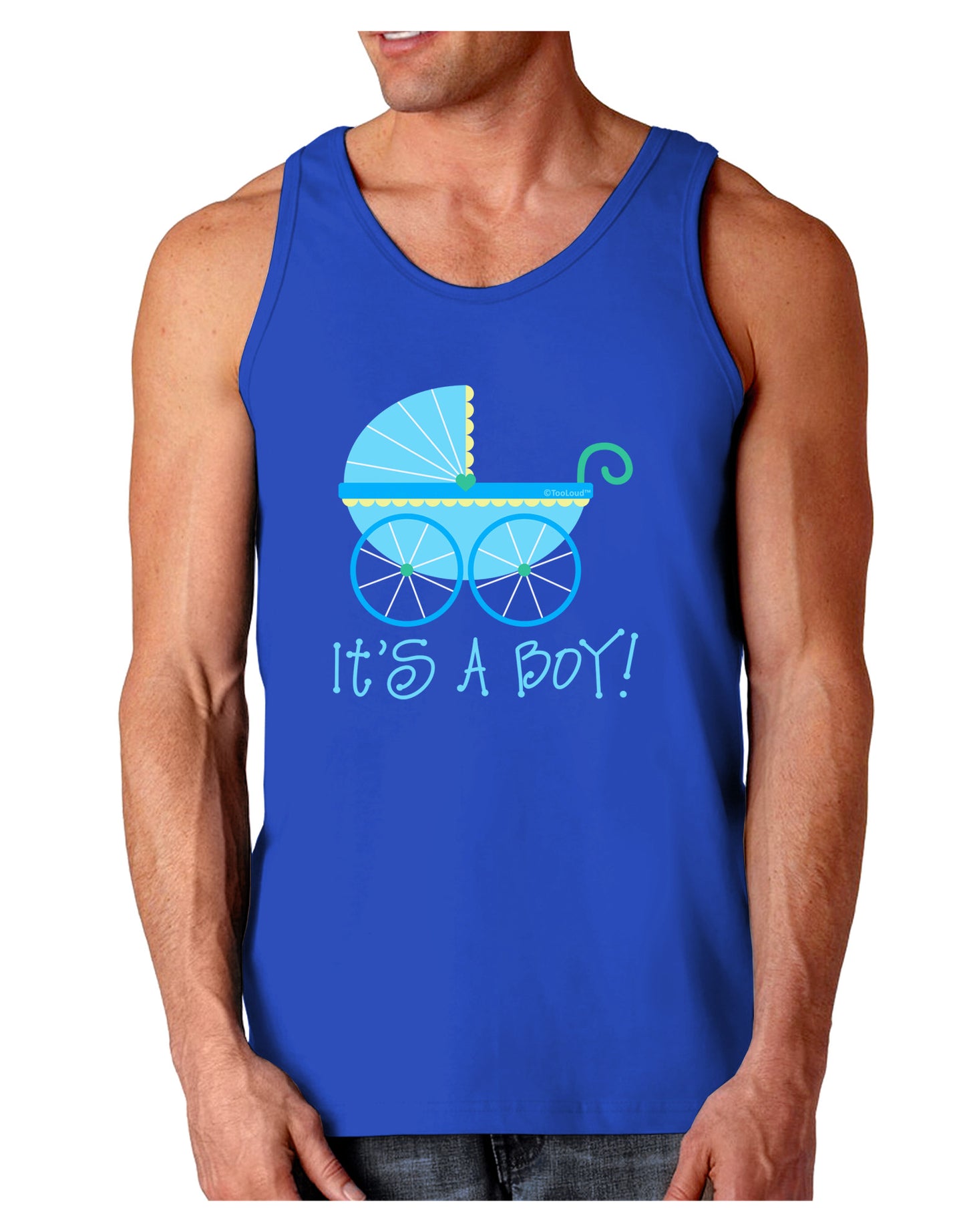 It's a Boy - Baby Boy Carriage Dark Loose Tank Top-Mens Loose Tank Top-TooLoud-Royal Blue-Small-Davson Sales