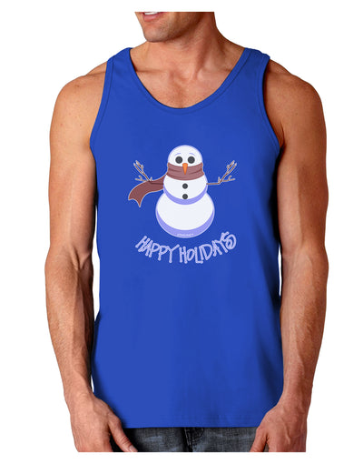 Snowman - Happy Holidays Dark Loose Tank Top-Mens Loose Tank Top-TooLoud-Royal Blue-Small-Davson Sales