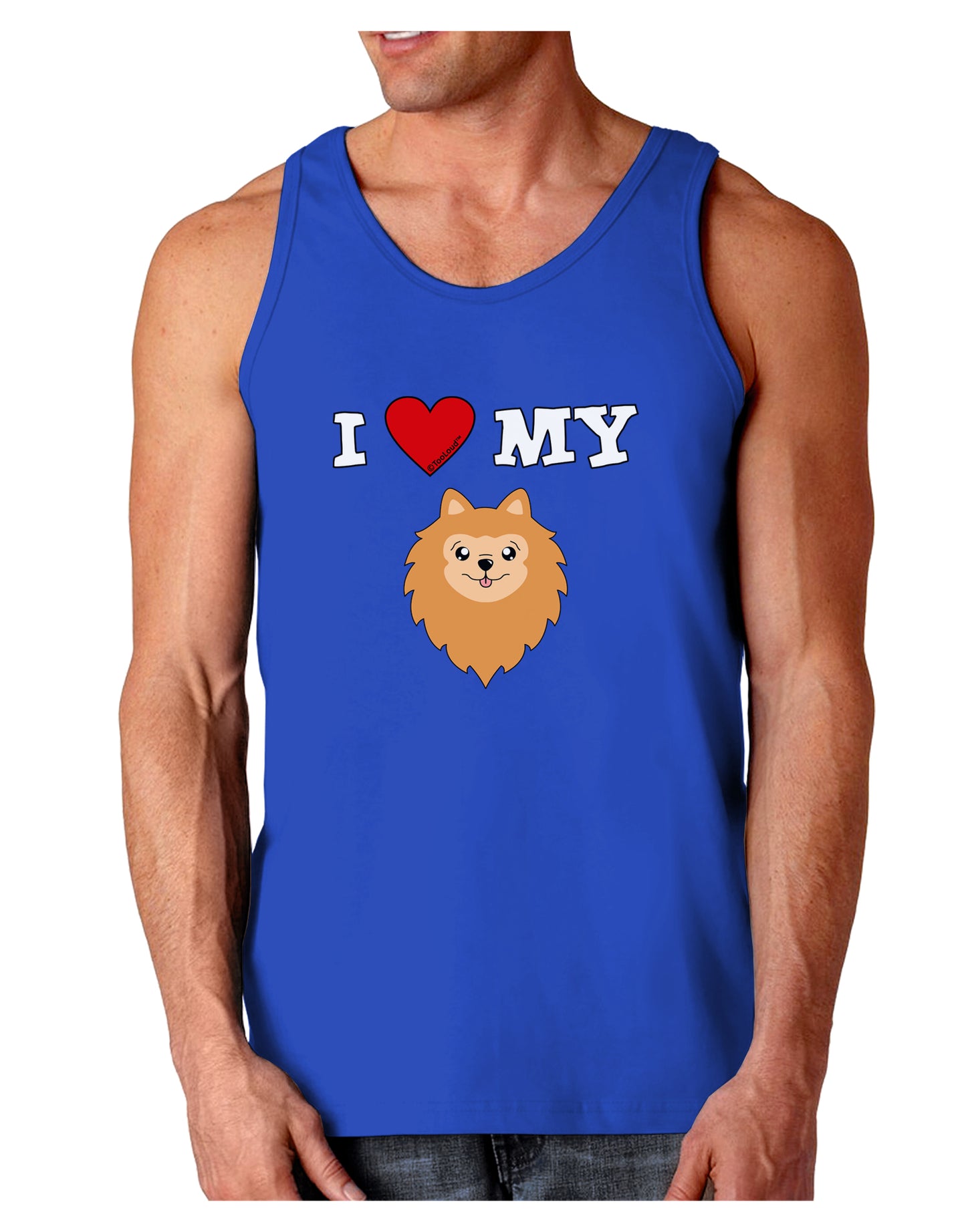 I Heart My - Cute Pomeranian Dog Dark Loose Tank Top by TooLoud-Mens Loose Tank Top-TooLoud-Royal Blue-Small-Davson Sales