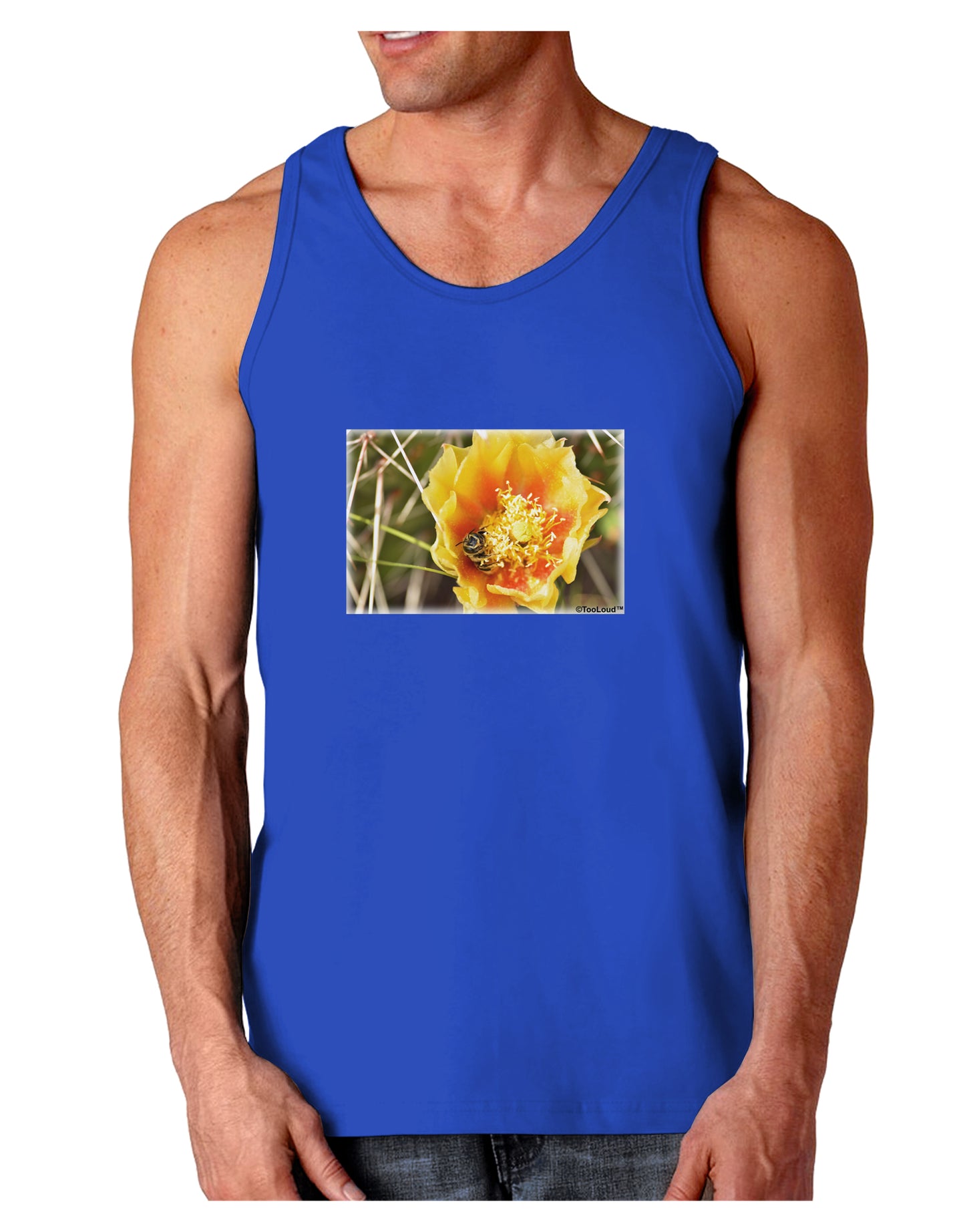Bee Cactus Dark Loose Tank Top-Mens Loose Tank Top-TooLoud-Royal Blue-Small-Davson Sales