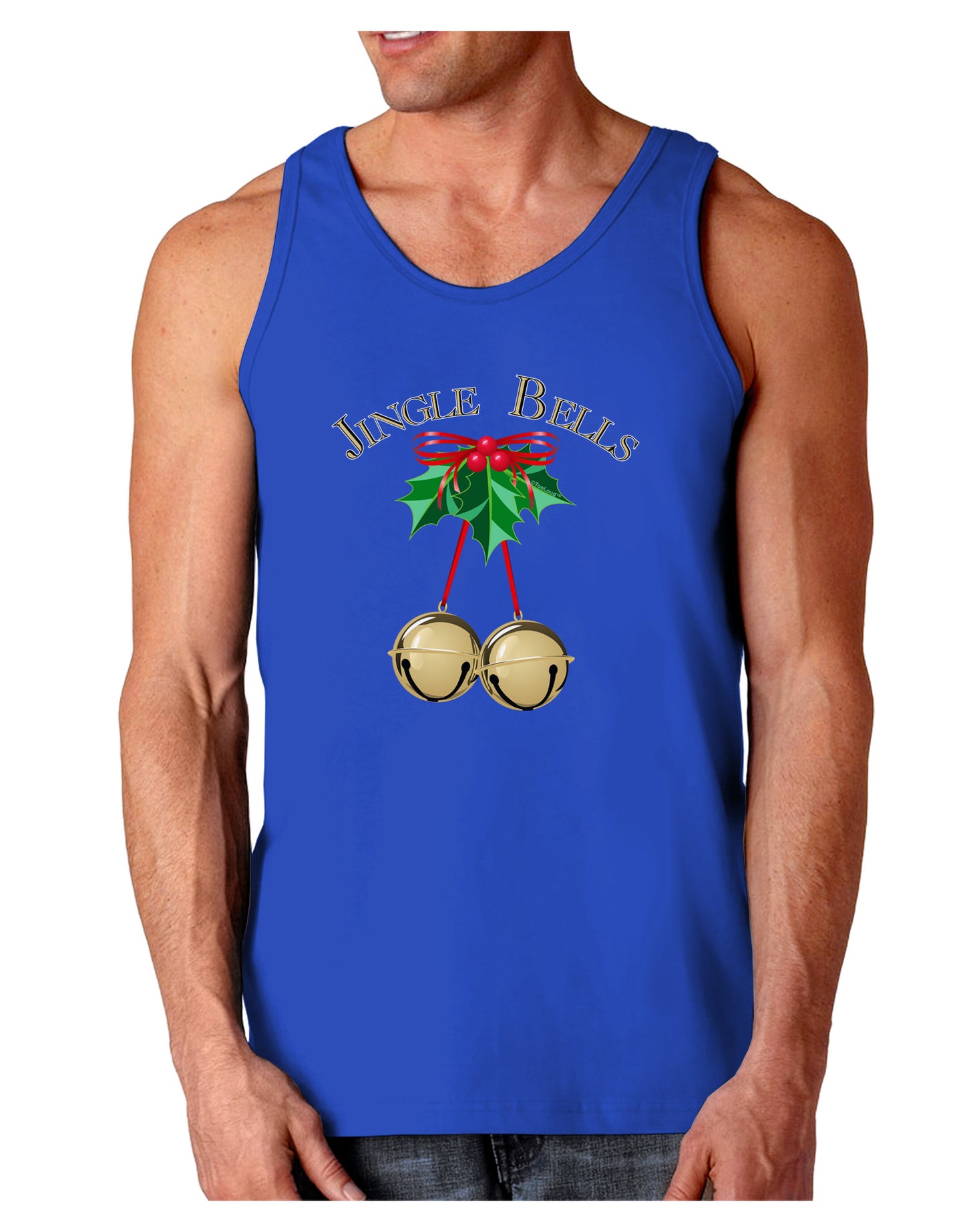Jingle Bells Dark Loose Tank Top by-Mens Loose Tank Top-TooLoud-Royal Blue-Small-Davson Sales