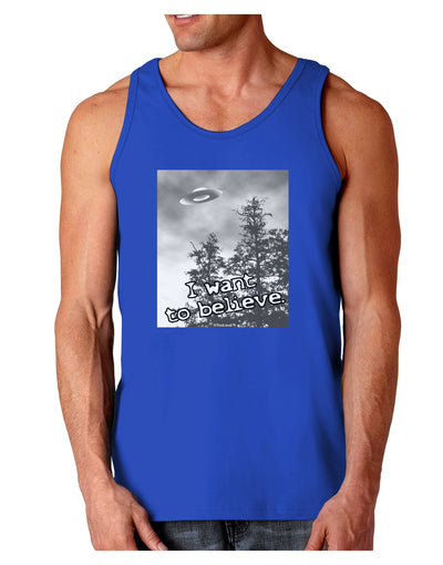 I Want to Believe - UFO Dark Loose Tank Top by TooLoud-Mens Loose Tank Top-TooLoud-Royal Blue-Small-Davson Sales