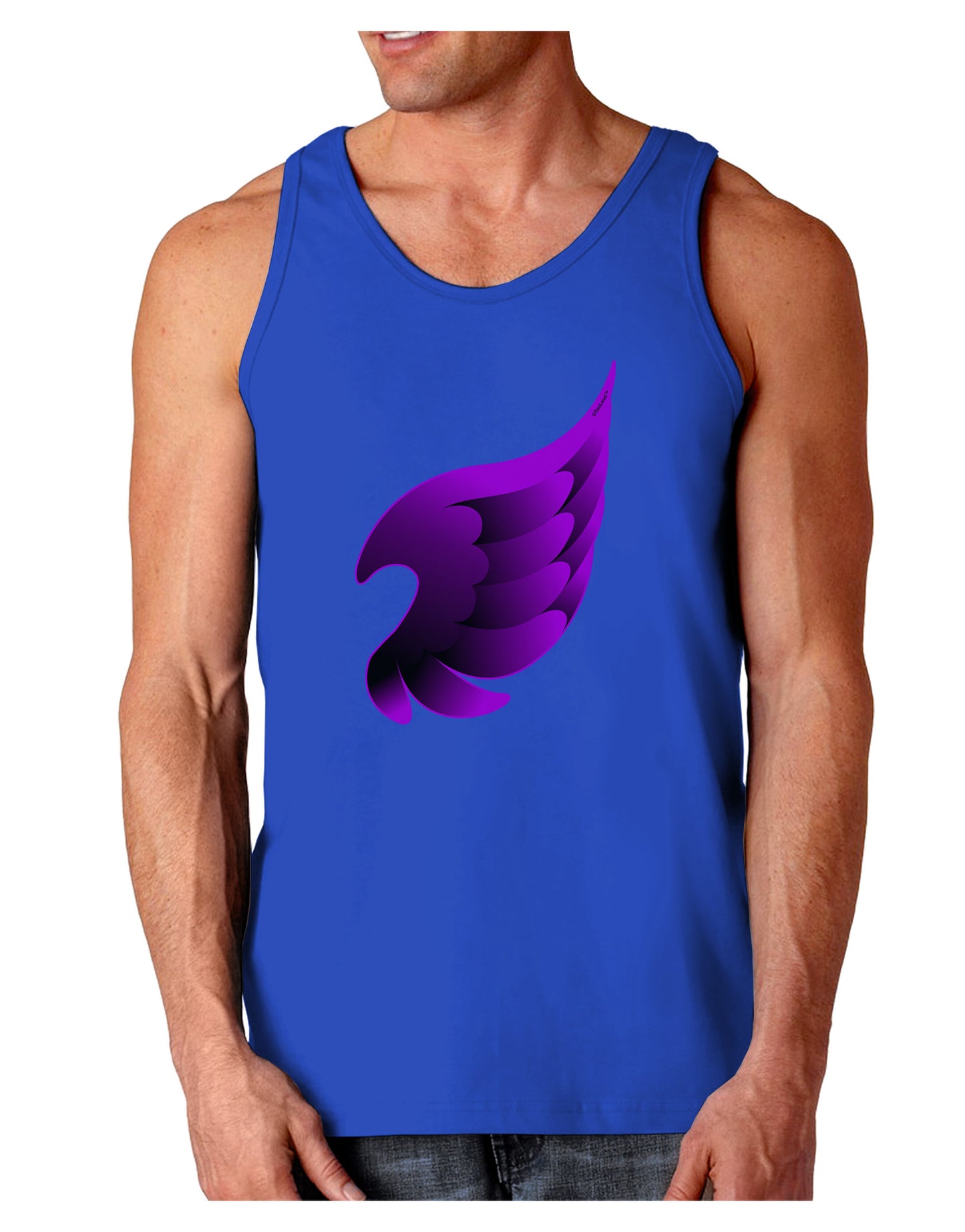Cute Single Dark Angel Wing Black and Purple Dark Loose Tank Top-Mens Loose Tank Top-TooLoud-Royal Blue-Small-Davson Sales