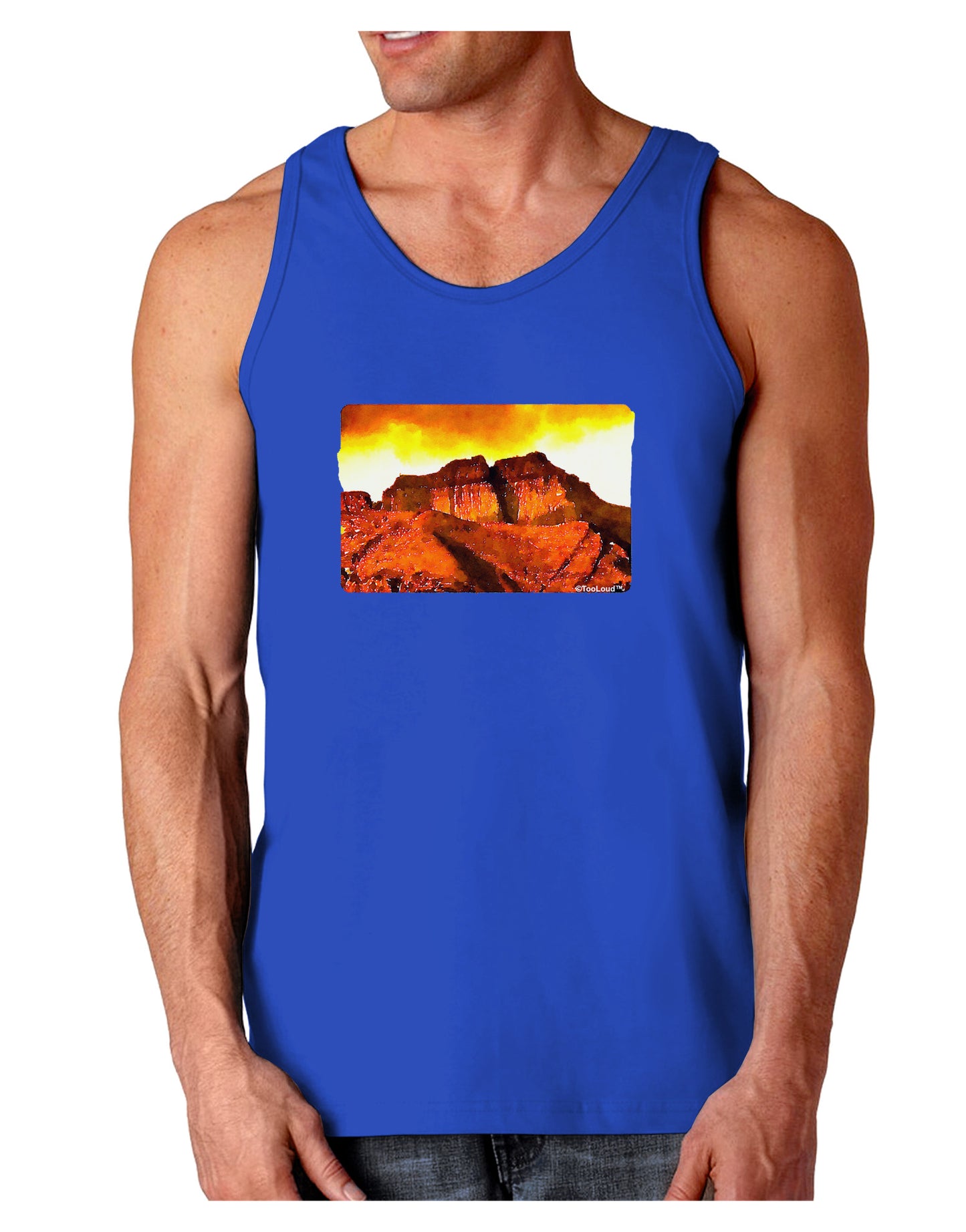 San Juan Mountain Range CO Dark Loose Tank Top-Mens Loose Tank Top-TooLoud-Royal Blue-Small-Davson Sales