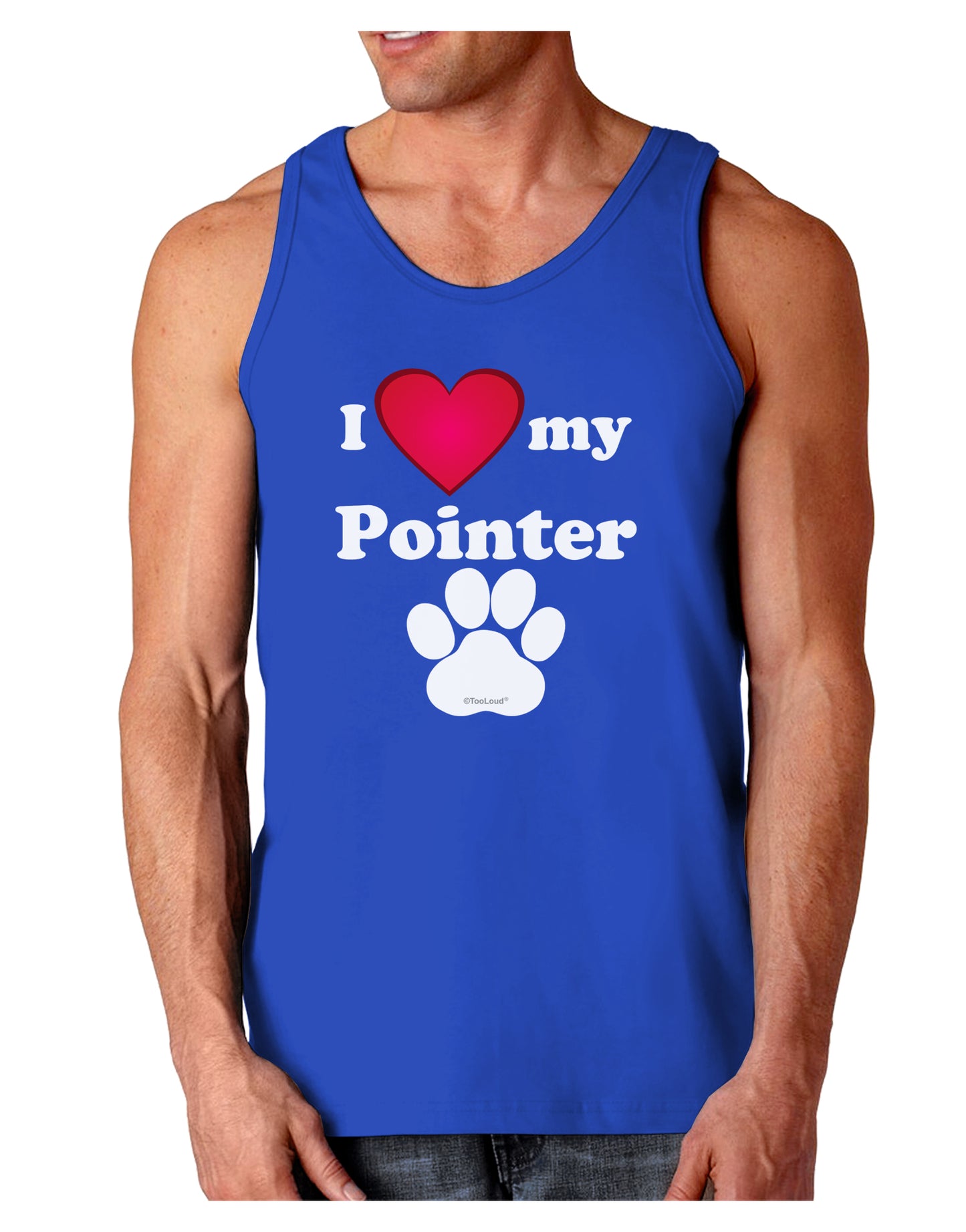 I Heart My Pointer Dark Loose Tank Top by TooLoud-Mens Loose Tank Top-TooLoud-Royal Blue-Small-Davson Sales