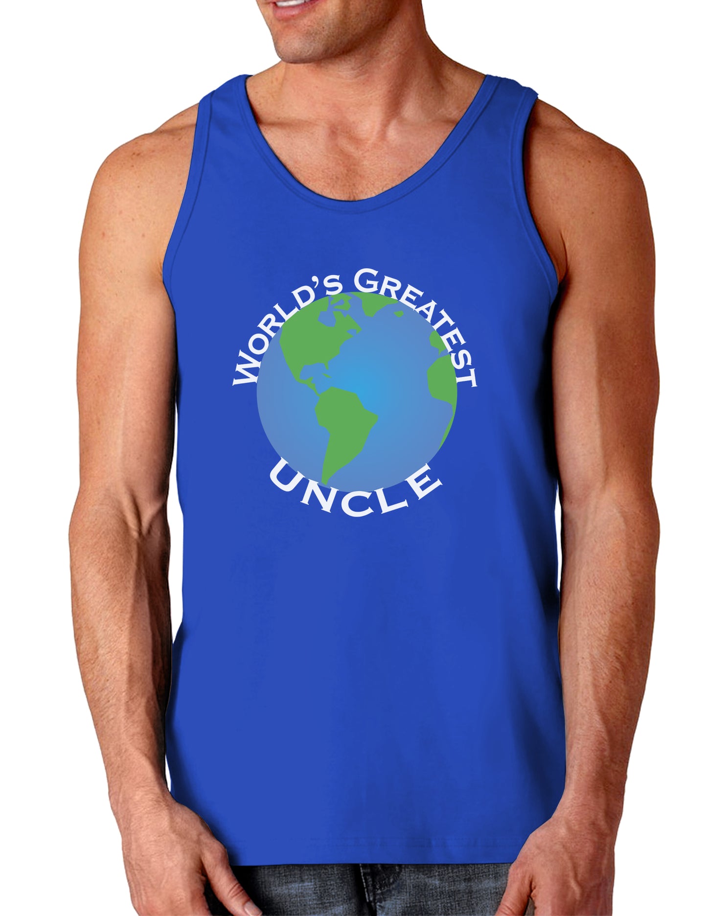 World's Greatest Uncle Dark Loose Tank Top-Mens Loose Tank Top-TooLoud-Royal Blue-Small-Davson Sales