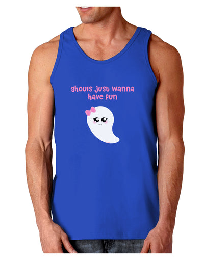 Ghouls Just Wanna Have Fun Cute Ghost - Halloween Dark Loose Tank Top-Mens Loose Tank Top-TooLoud-Royal Blue-Small-Davson Sales