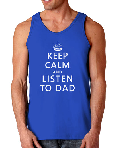 Keep Calm and Listen to Dad Dark Loose Tank Top-Mens Loose Tank Top-TooLoud-Royal Blue-Small-Davson Sales