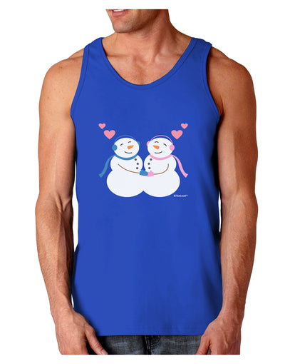 Cute Snowman and Snowwoman Couple Dark Loose Tank Top by TooLoud-Mens Loose Tank Top-TooLoud-Royal Blue-Small-Davson Sales