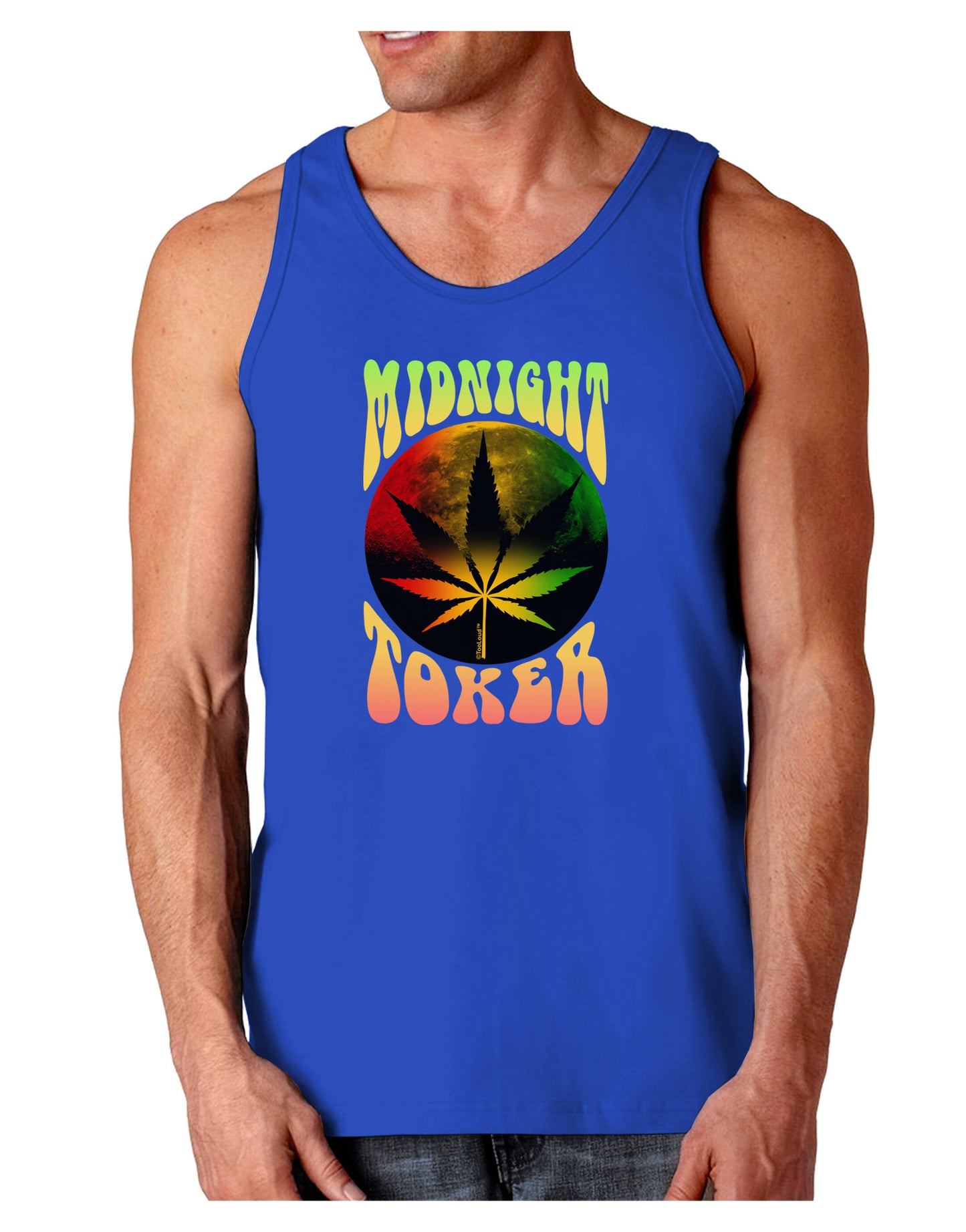 Midnight Toker Marijuana Dark Loose Tank Top-Mens Loose Tank Top-TooLoud-Royal Blue-Small-Davson Sales