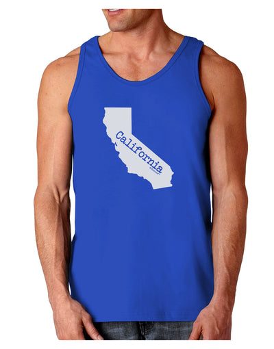 California - United States Shape Dark Loose Tank Top by TooLoud-Mens Loose Tank Top-TooLoud-Royal Blue-Small-Davson Sales