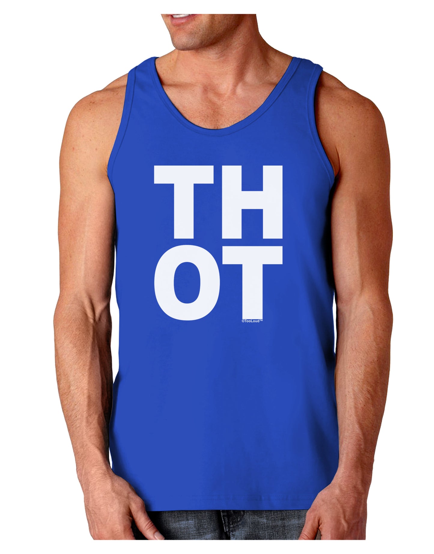 THOT Bold Text Dark Loose Tank Top-Mens Loose Tank Top-TooLoud-Royal Blue-Small-Davson Sales