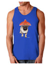 Pug Dog with Pink Sombrero Dark Loose Tank Top by TooLoud-Mens Loose Tank Top-TooLoud-Royal Blue-Small-Davson Sales