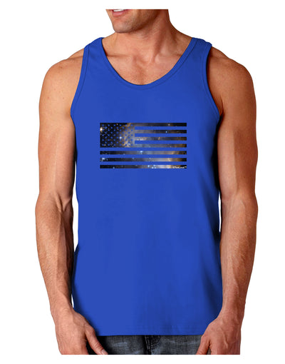 American Flag Galaxy Dark Loose Tank Top by TooLoud-Mens Loose Tank Top-TooLoud-Royal Blue-Small-Davson Sales