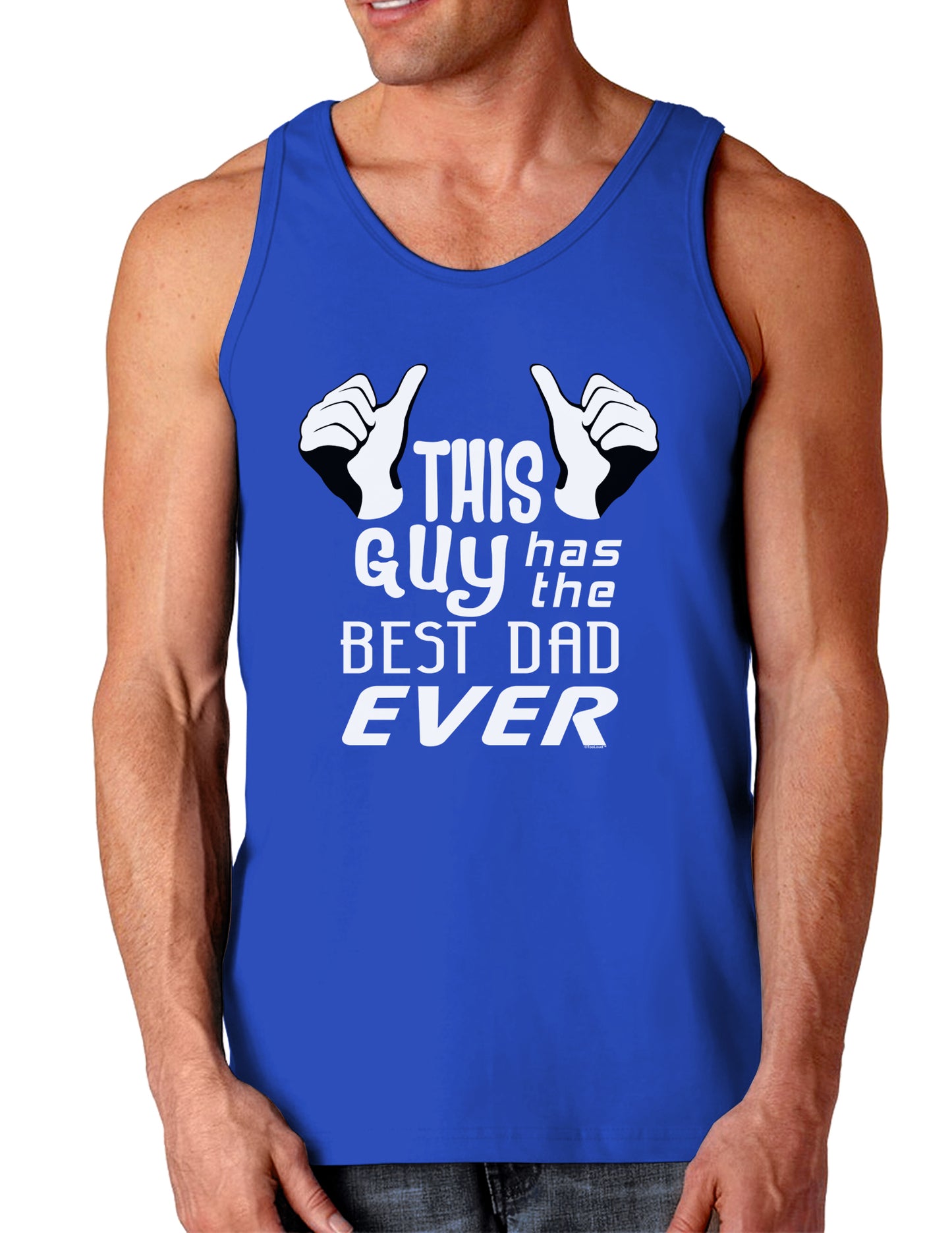 This Guy Has The Best Dad Ever Dark Loose Tank Top-Mens Loose Tank Top-TooLoud-Royal Blue-Small-Davson Sales