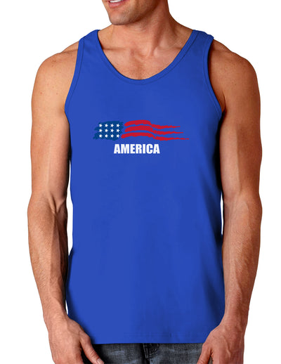 America Flag Dark Loose Tank Top-Mens Loose Tank Top-TooLoud-Royal Blue-Small-Davson Sales