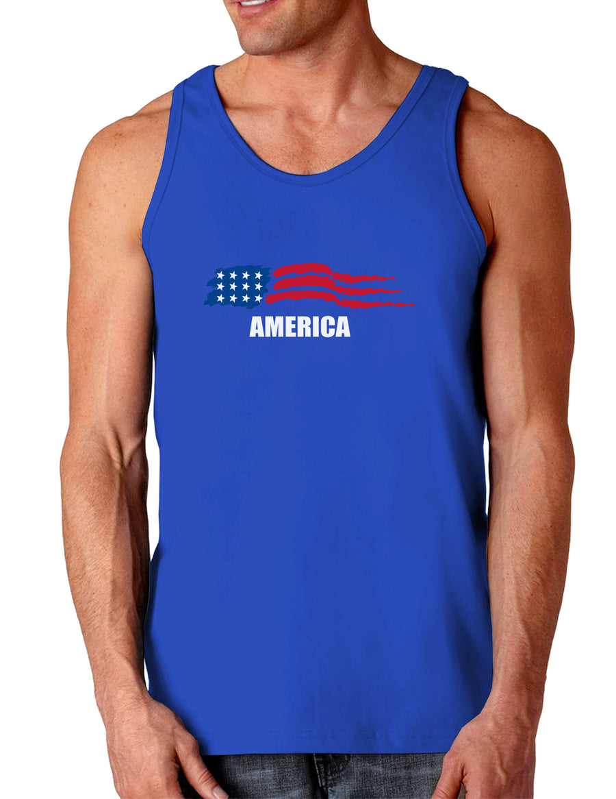 America Flag Dark Loose Tank Top-Mens Loose Tank Top-TooLoud-Black-Small-Davson Sales