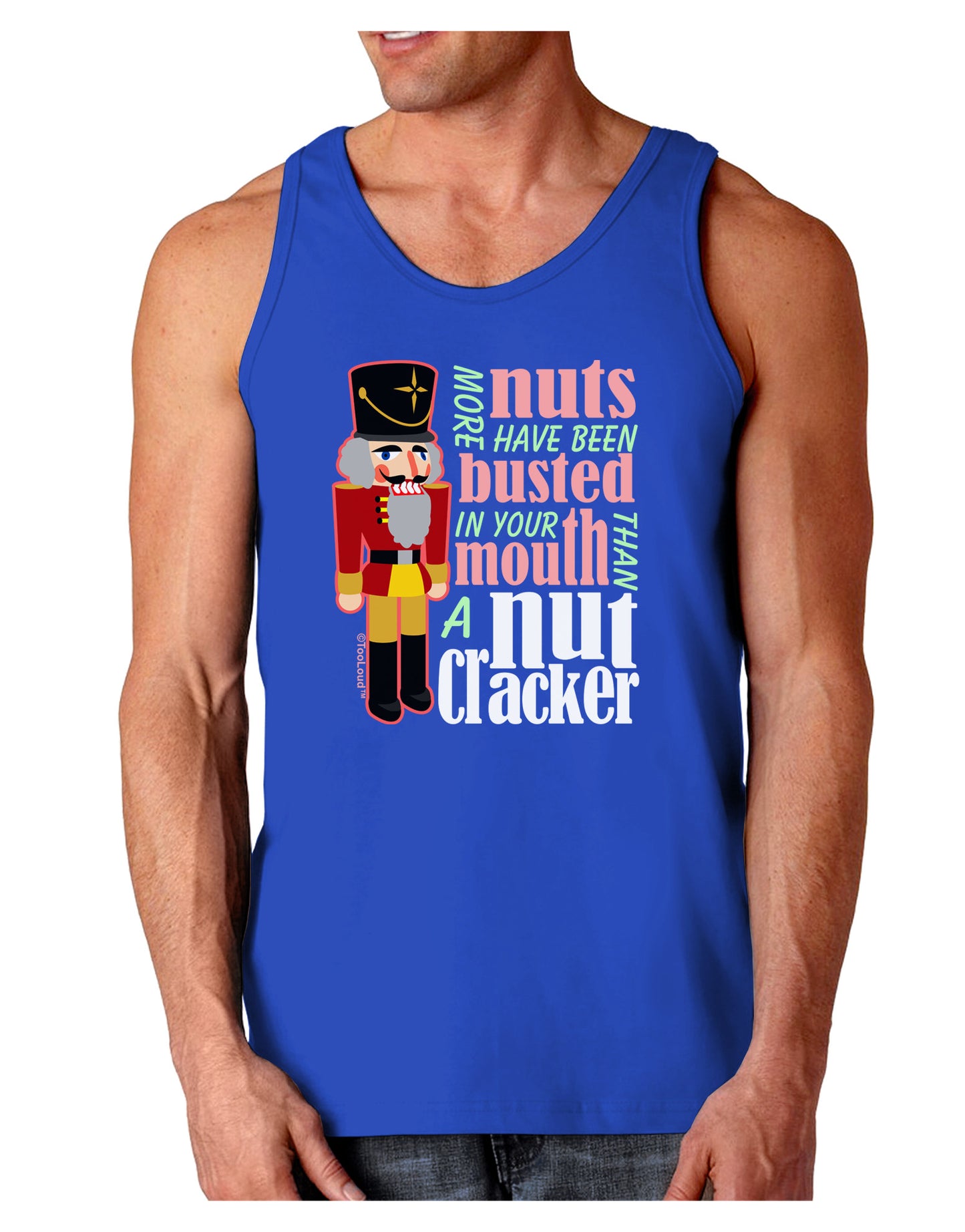 More Nuts Busted - Your Mouth Dark Loose Tank Top by-Mens Loose Tank Top-TooLoud-Royal Blue-Small-Davson Sales