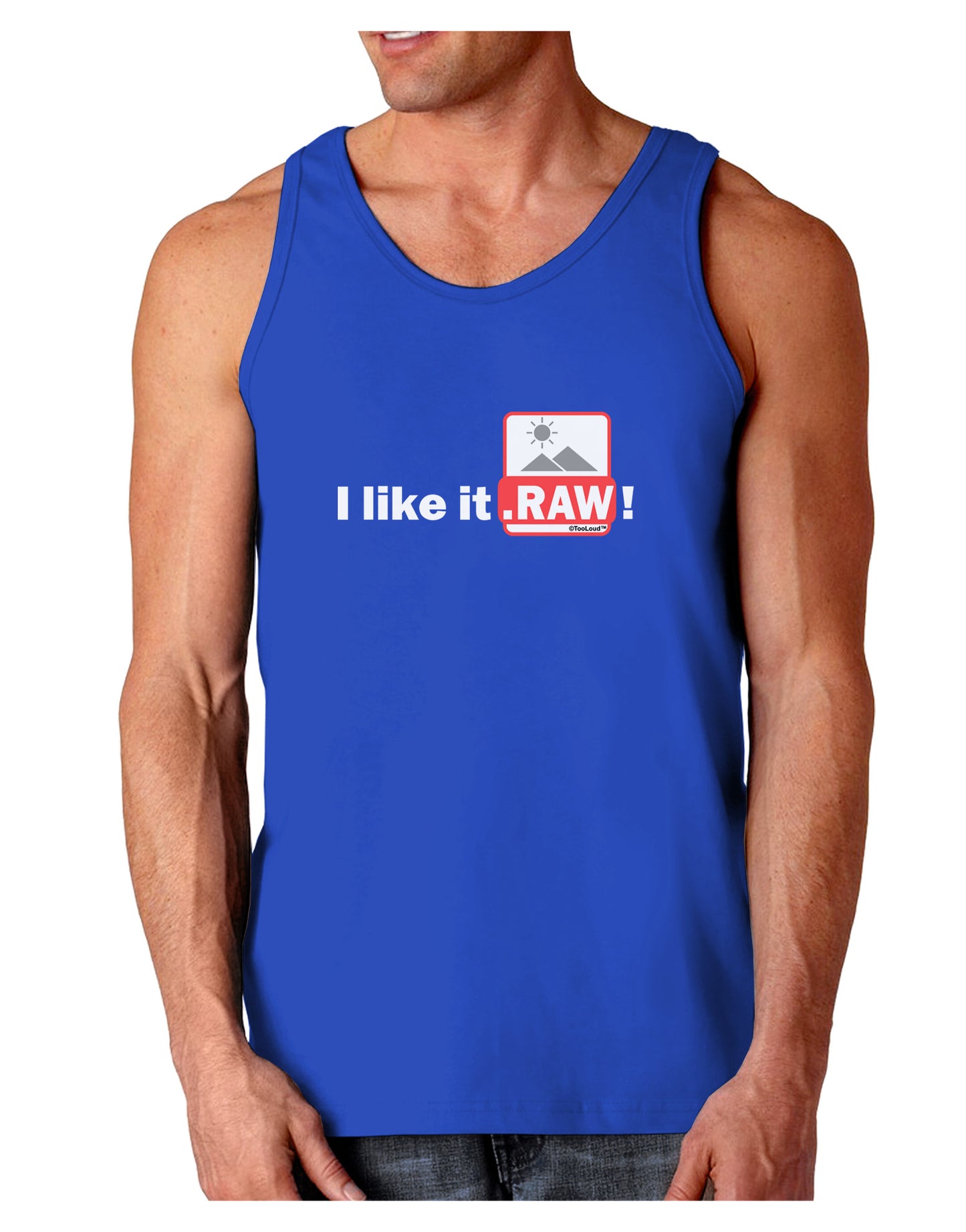 I Like It RAW Dark Loose Tank Top-Mens Loose Tank Top-TooLoud-Royal Blue-Small-Davson Sales