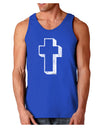 Simple Cross Design Black Distressed Dark Loose Tank Top by TooLoud-Mens Loose Tank Top-TooLoud-Royal Blue-Small-Davson Sales