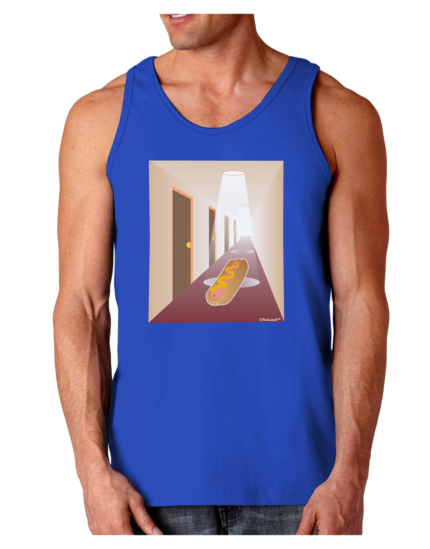 Hotdog in a Hallway Dark Loose Tank Top-Mens Loose Tank Top-TooLoud-Royal Blue-Small-Davson Sales