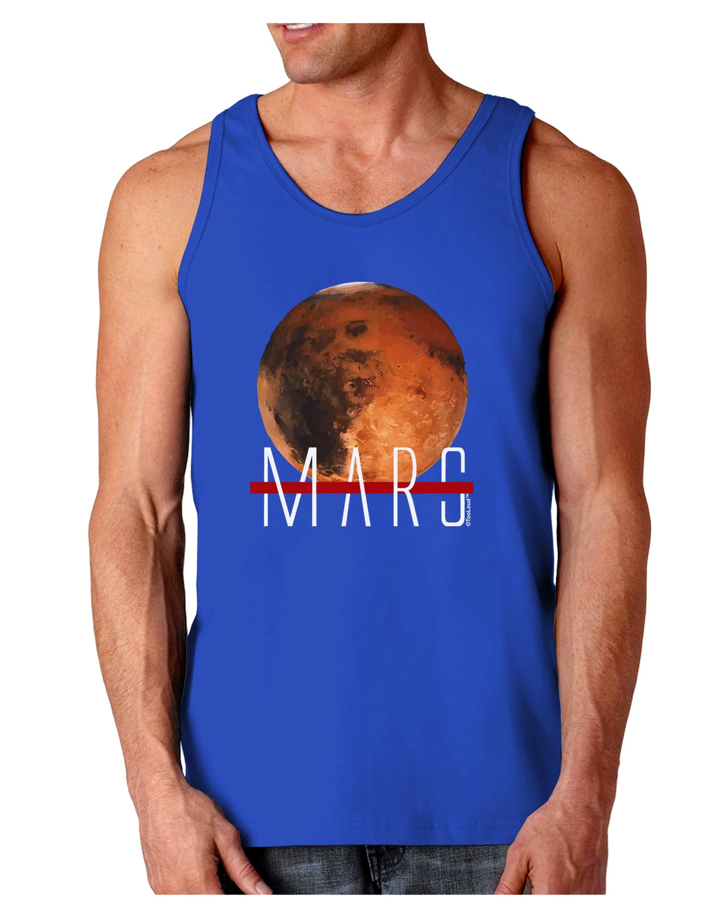 Planet Mars Text Dark Loose Tank Top-Mens Loose Tank Top-TooLoud-Royal Blue-Small-Davson Sales