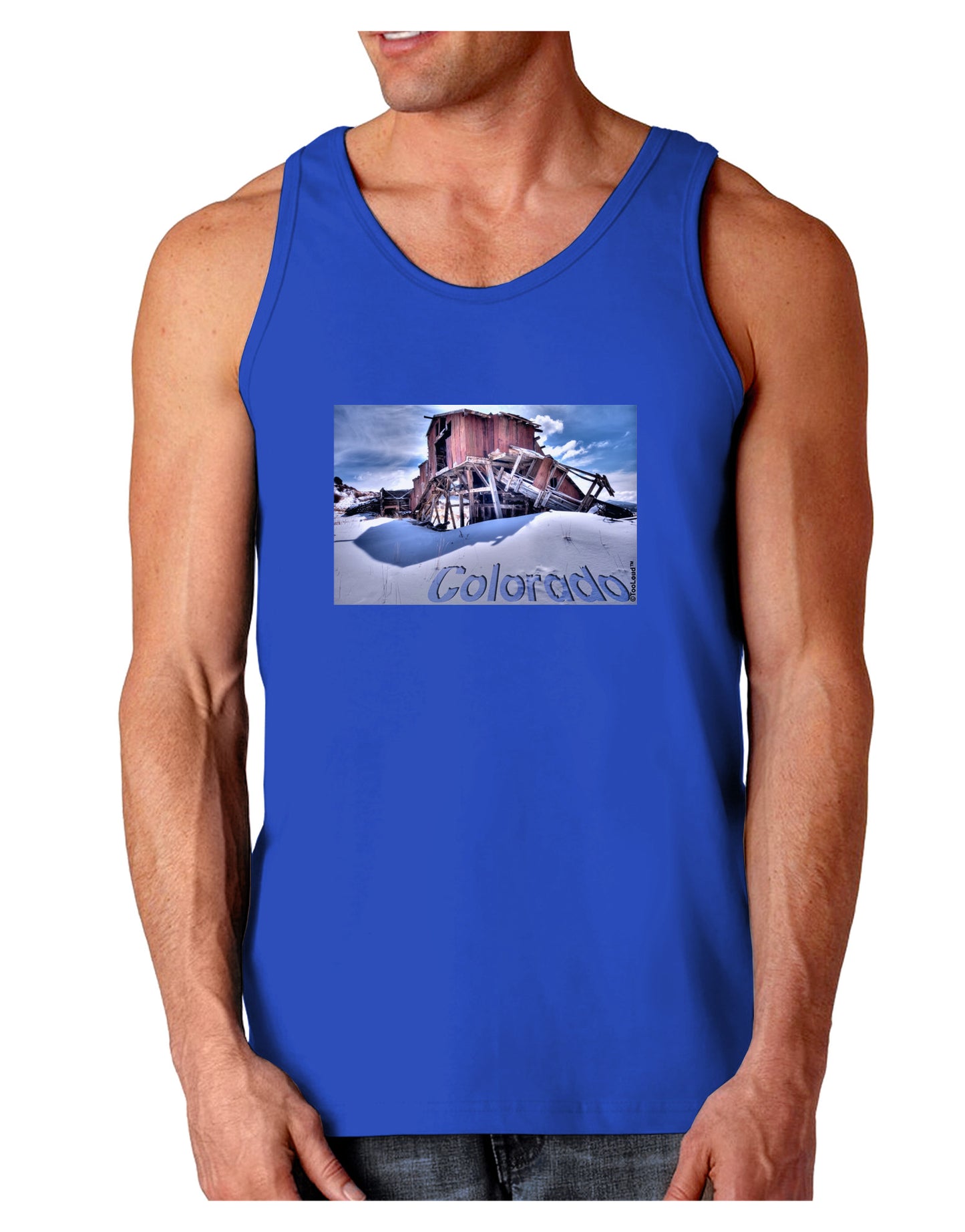 TooLoud Victor Mines Colorado Text Dark Loose Tank Top-Mens Loose Tank Top-TooLoud-Royal Blue-Small-Davson Sales