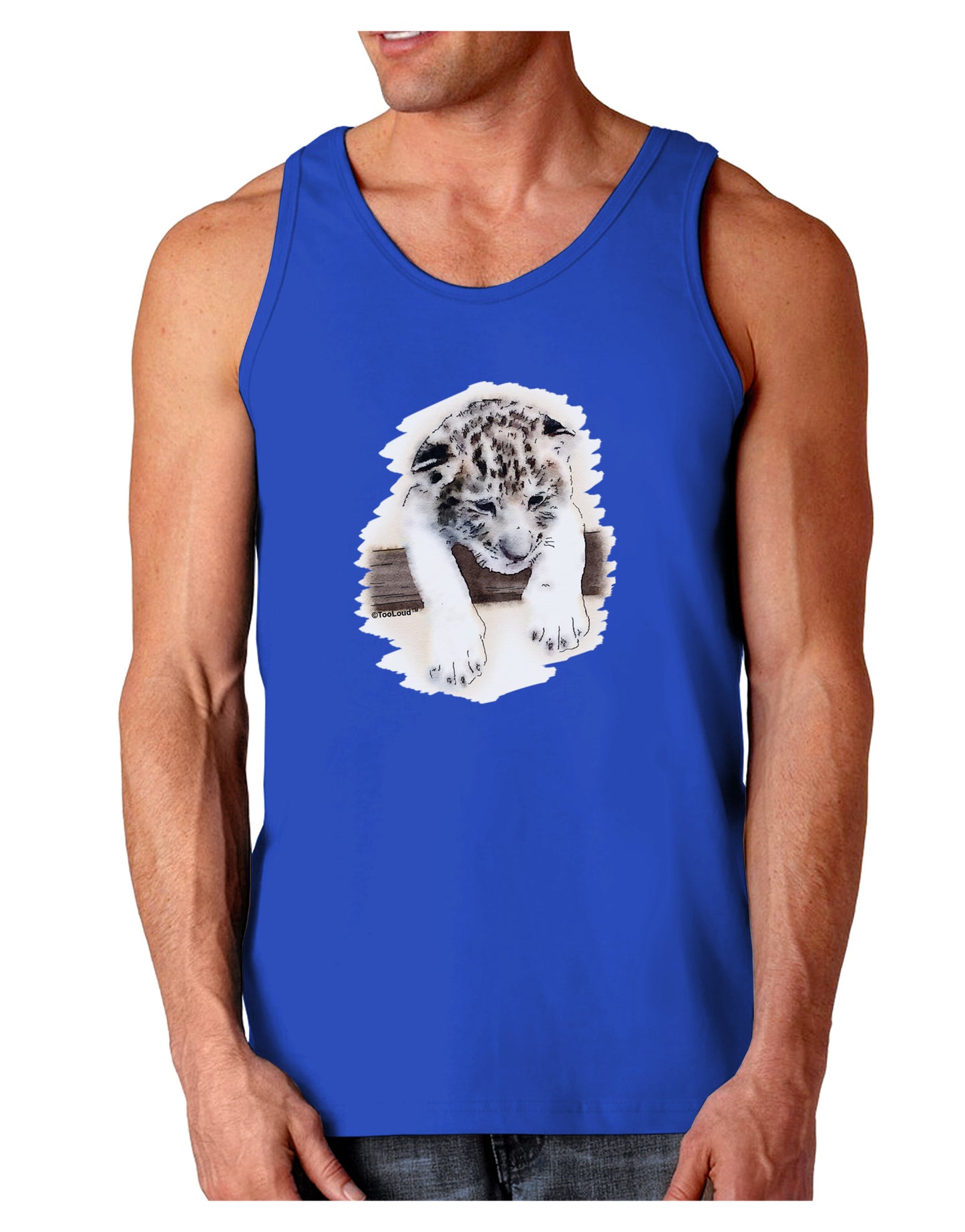 Leopard Cub Dark Loose Tank Top-Mens Loose Tank Top-TooLoud-Royal Blue-Small-Davson Sales