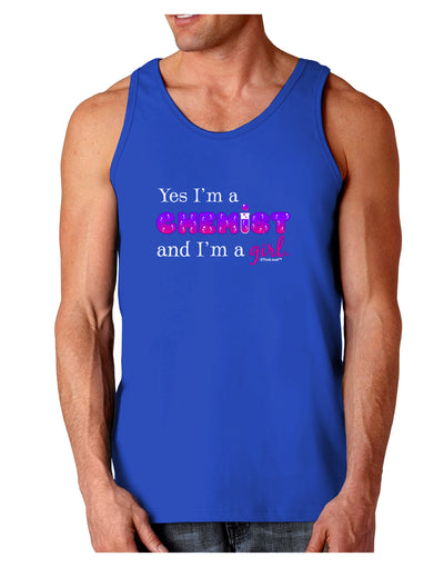 Yes I am a Chemist Girl Dark Loose Tank Top-Mens Loose Tank Top-TooLoud-Royal Blue-Small-Davson Sales