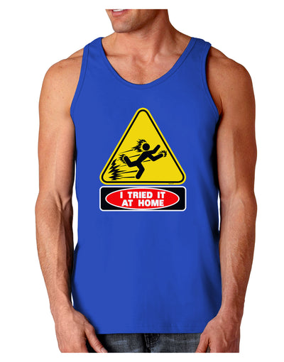 I Tried It At Home Dark Loose Tank Top-Mens Loose Tank Top-TooLoud-Royal Blue-Small-Davson Sales