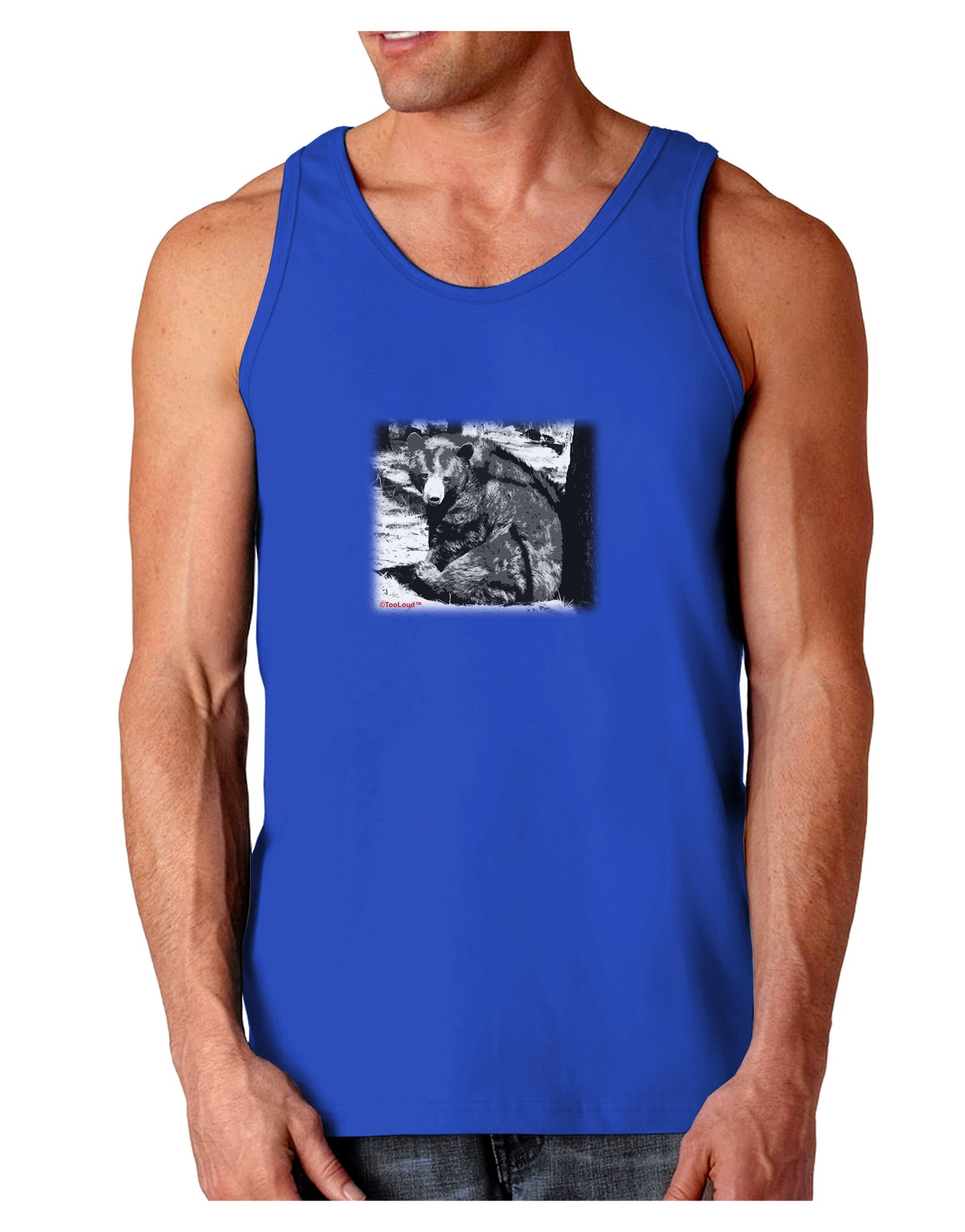 Creepy Black Bear Dark Loose Tank Top-Mens Loose Tank Top-TooLoud-Royal Blue-Small-Davson Sales