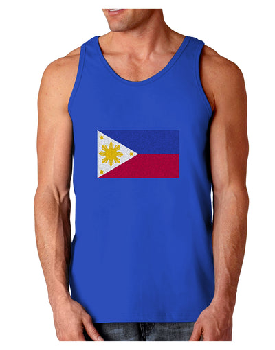 TooLoud Distressed Philippines Flag Dark Loose Tank Top-Mens Loose Tank Top-TooLoud-Royal Blue-Small-Davson Sales