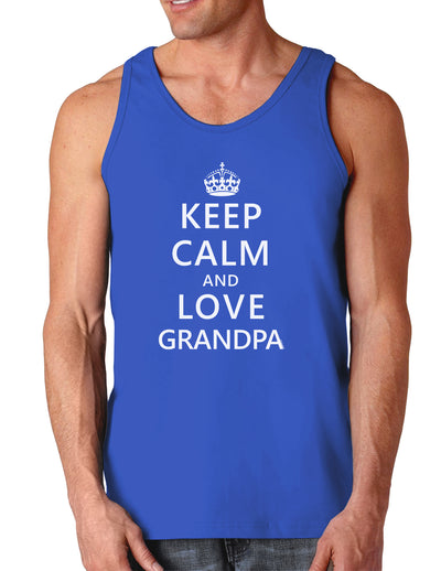 Keep Calm and Love Grandpa Dark Loose Tank Top-Mens Loose Tank Top-TooLoud-Royal Blue-Small-Davson Sales