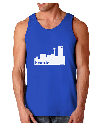 Seattle Skyline with Space Needle Dark Loose Tank Top by TooLoud-Mens Loose Tank Top-TooLoud-Royal Blue-Small-Davson Sales