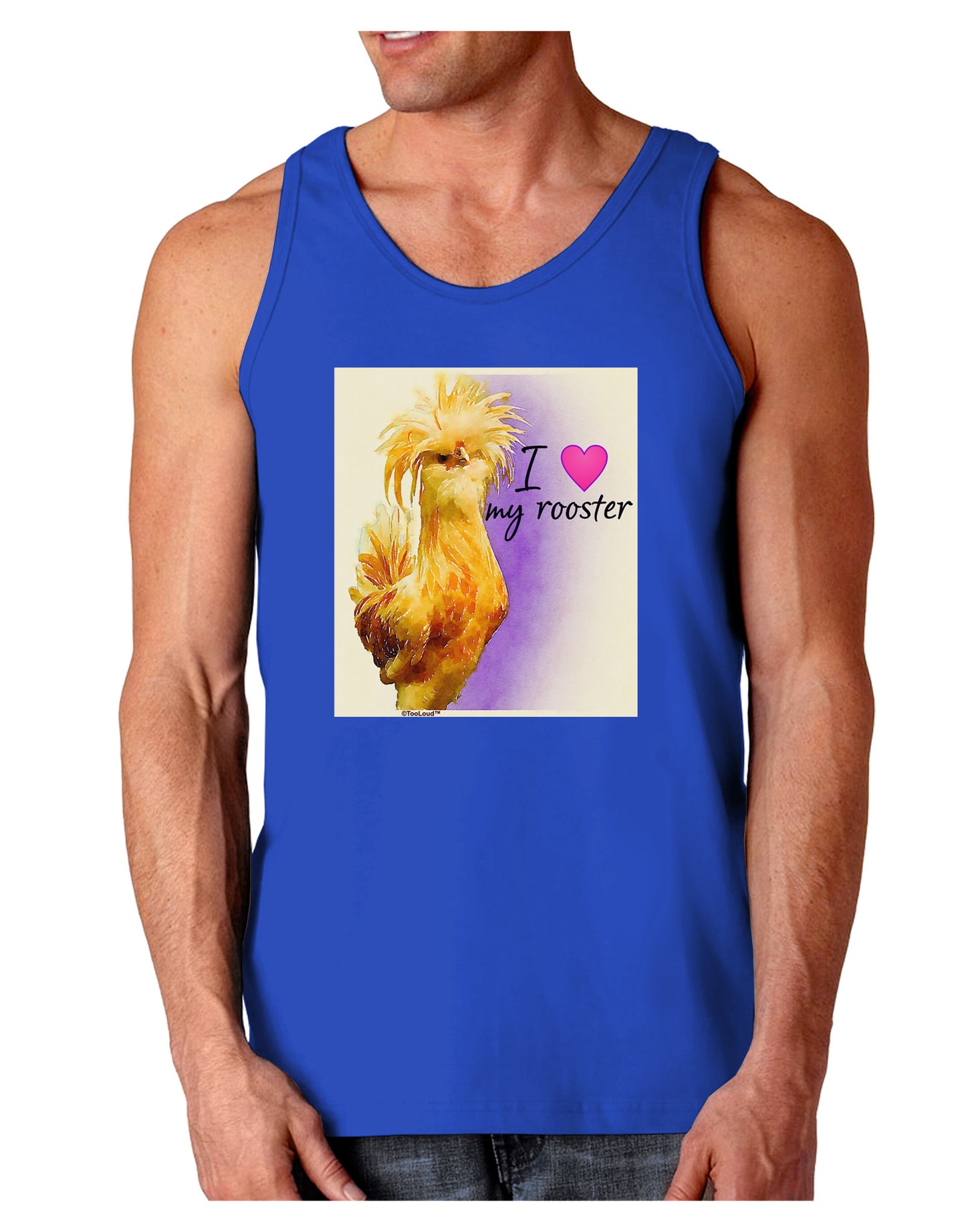 I Heart My Rooster Dark Loose Tank Top-Mens Loose Tank Top-TooLoud-Royal Blue-Small-Davson Sales